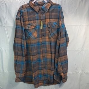 Gioberti Flannel Shirt Mens 3XL  Plaid Button Up Long Sleeve